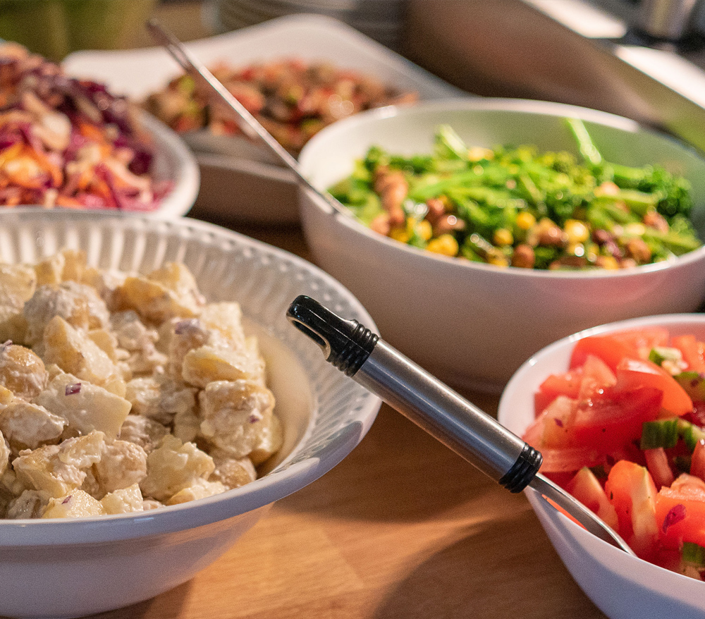 Book a table at V Cafe: Close up of salads