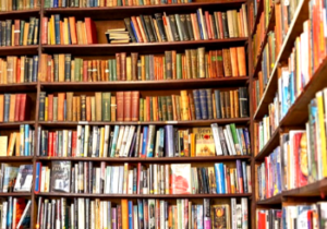 Library bookshelves